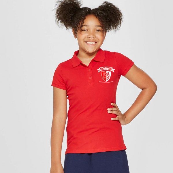 Girls red polo sales shirts